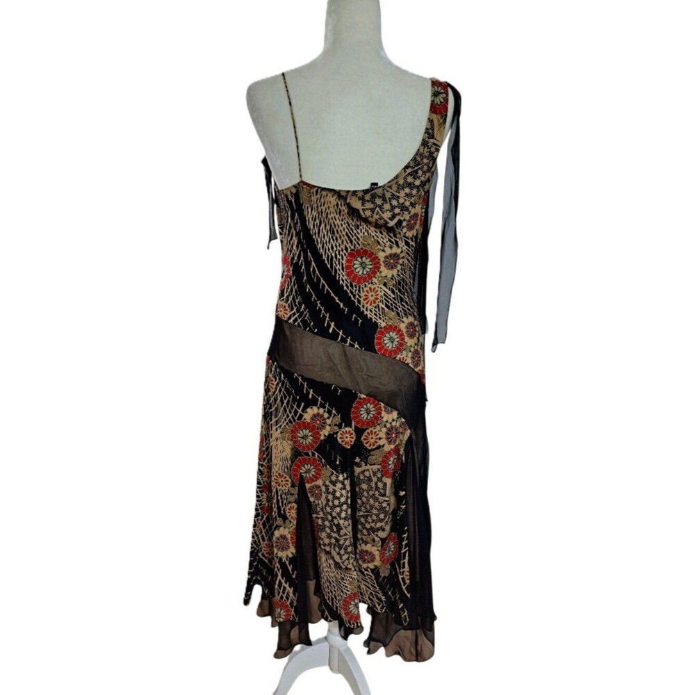 Laundry Womens Black Floral Silk Y2K Patchwork Fairycore Dress Handkerchief 12 - Picture 5 of 9
